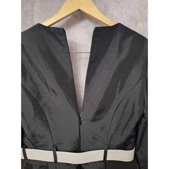 Rachel Allan Long Sleeve V-Neck Cocktail Dress Sz 6 Peplum Wedding Formal - Picture 9 of 9